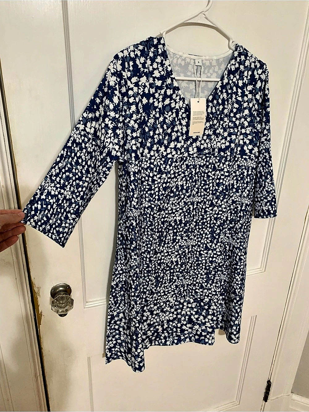 Floral Dress in Blue & White Size Small NWT